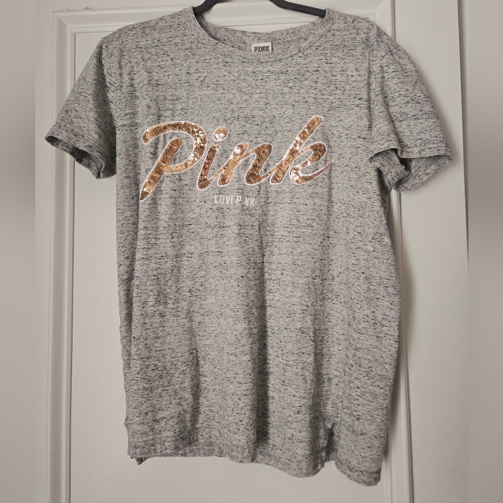 Vintage PINK Victoria's Secret Heathered Gray Tee